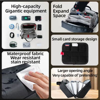 PIVA High-Capacity Gigantic Equipment Storage Bag – Digital Accessories Organizer for Cameras, Data Cables, Chargers, Phone Cases, Adapters, Capture Cards, Docking Stations & Headphones, Travel Tech Organizer Case