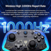 REDMAGIC Cyber Wireless Gaming Controller 1000Hz – RGB Gamepad with Hall Effect Joysticks & Triggers, 3-Mode Connection (Wired / Bluetooth / 2.4G), Aluminum Charging Dock, Turbo & Macro, Compatible with PC, Android, iOS, Tablet, Smart TV & Nintendo Switch