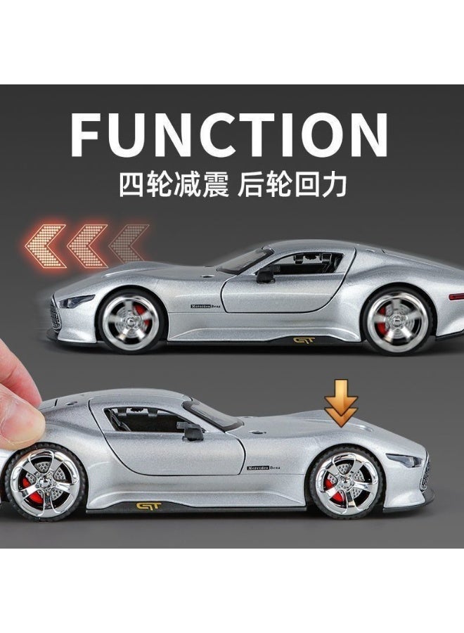 Mercedes-Benz AMG Vision GT Concept – Premium Silver Diecast Model Car with Opening Gullwing Doors, Perfect for Gifts, Office Desk Decoration, Kids’ Rooms, and Collectors