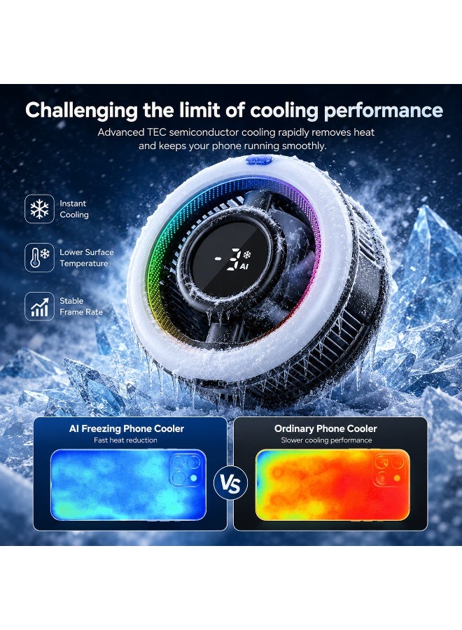 Memo CX17 Magnetic Smartphone Cooler, 15W Fast Cooling Semiconductor Radiator Fa
