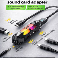 PIVA X41 4-in-1 USB-C Gaming Hub & Docking Station with DAC Sound Card, 60W PD Fast Charging, 3.5mm Audio Jack, USB Data Port, RGB Lighting – Compatible with iPhone, iPad, Android, RedMagic & Laptops
