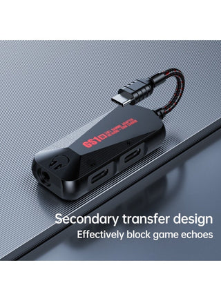 محول ألعاب من نوع تايب سي ثلاثي الوظائف – شحن سريع بقدرة ستين واط، بطاقة صوت عالية الدقة، متوافق مع أجهزة الأندرويد والآيفون والآيباد والكمبيوتر