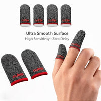 Gaming Finger Sleeves (4 Sleeves) by Nubia – Ultra-Thin & Sweatproof Silver Fiber Thumb Sleeves, Touchscreen Sensitive - for PUBG Mobile, COD, Fortnite & More (4 Sleeves)