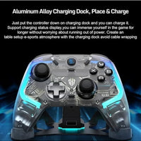 REDMAGIC Cyber Wireless Gaming Controller 1000Hz – RGB Gamepad with Hall Effect Joysticks & Triggers, 3-Mode Connection (Wired / Bluetooth / 2.4G), Aluminum Charging Dock, Turbo & Macro, Compatible with PC, Android, iOS, Tablet, Smart TV & Nintendo Switch