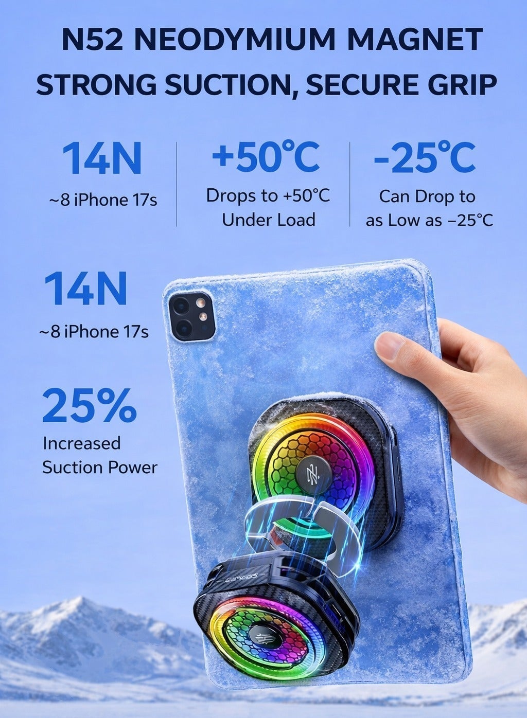 Phone Cooler RedMagic 8 Pro Magnetic Phone/Tablet Cooler – 36W Ultra-Cooling Gam