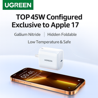UGREEN travel charger ( +1 meter 60w cable) PD USB C Mobile Charger 45W PD Fast Charger USB C Power Adapter Charging for iPhone Pro Max