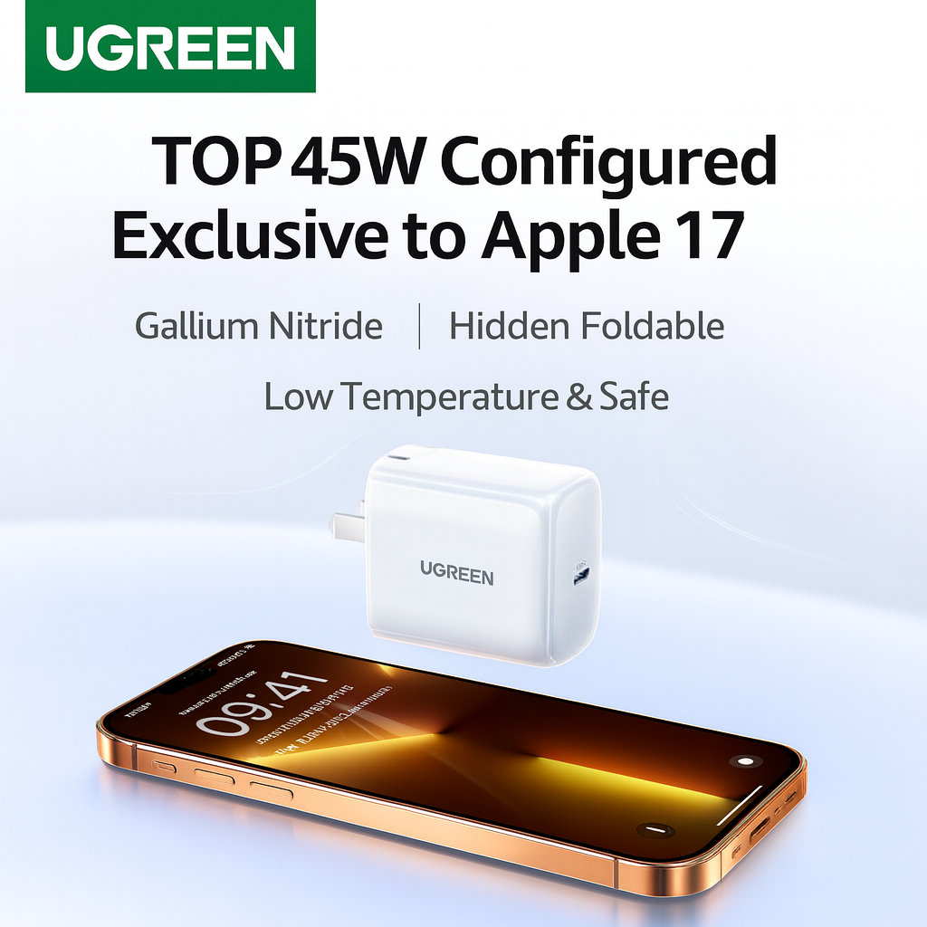 UGREEN travel charger ( +1 meter 60w cable) PD USB C Mobile Charger 45W PD Fast Charger USB C Power Adapter Charging for iPhone Pro Max