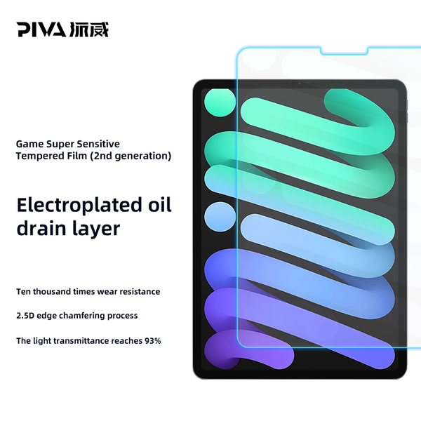 PIVA 0.33mm Gaming Tempered Glass for iPad Pro 11-inch (M1/M2) – 9H Hardness, HD Clear, Anti-Fingerprint Screen Protector - 2021-2022 MODELS