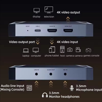 بيفا VD05 4K60HZ HD كارت التقاط فيديو 2.0 مادة ABS عالية الوضوح بث مباشر للألعاب إكسسوارات ألعاب مخصصة
