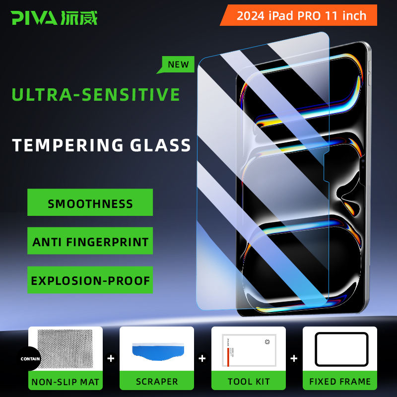 PIVA 0.25mm Ultra-Thin Gaming Tempered Glass for iPad Pro 11" (M4/M5) – Super Sensitive, 9H Hardness, HD Clear & Bubble-Free - 2024/2025 MODELS
