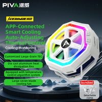 PIVA B21 Black Magnetic Back Cooling Fan Mobile Phone Radiator Intelligent Temperature Control Connectable APP Gaming Ring Light