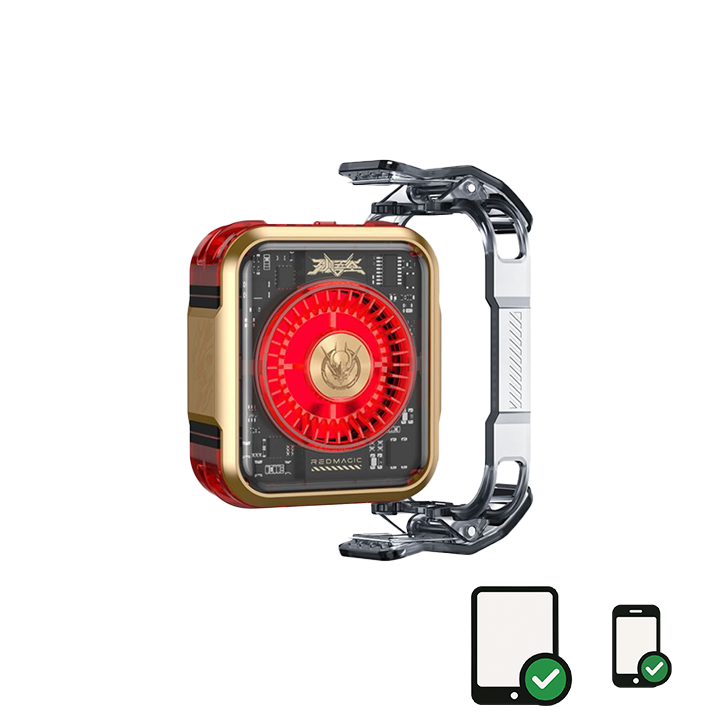 Golden RedMagic 5 Pro Magnetic Phone Cooler – Special Edition, 36W RGB Radiator Fan with Clip, Semiconductor Graphene Heatsink for Gaming, Streaming, iPhone, Android, iPad