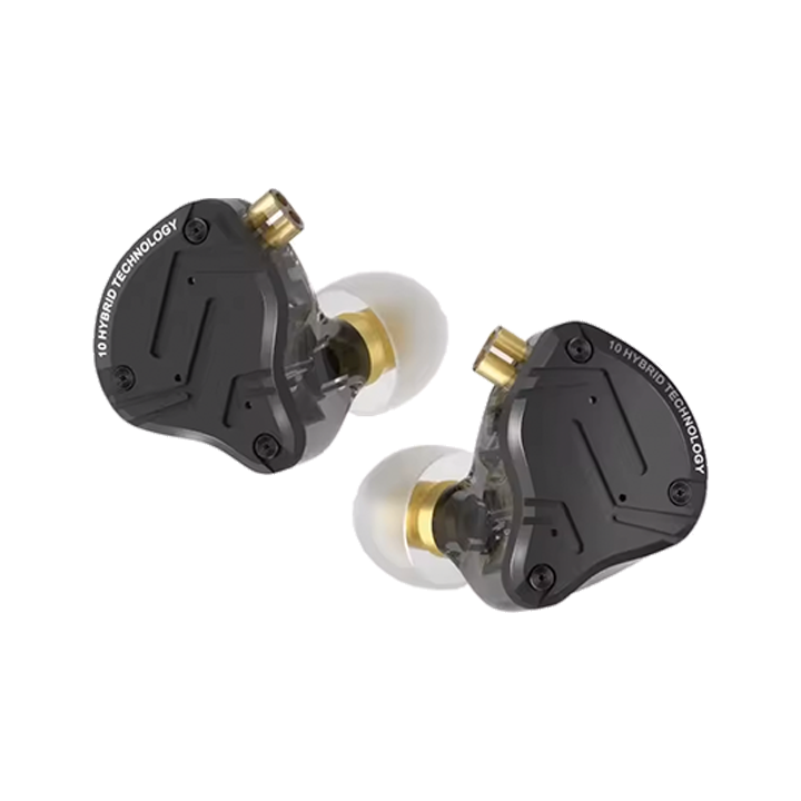 Linsoul KZ ZS10 PRO X ترقية 1DD+4BA Hybrid Driver HiFi داخل سماعات الأذن IEM مع لوحة حماية من خليط معدني، كابل 2Pin قابل للفصل مطلي بالفضة لمرحلة DJ الموسيقية (مع ميكروفون)