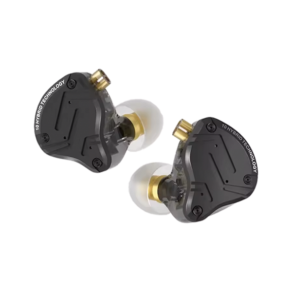Linsoul KZ ZS10 PRO X ترقية 1DD+4BA Hybrid Driver HiFi داخل سماعات الأذن IEM مع لوحة حماية من خليط معدني، كابل 2Pin قابل للفصل مطلي بالفضة لمرحلة DJ الموسيقية (مع ميكروفون)