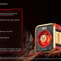 RedMagic 5 Pro Magnetic Phone Cooler – Fan Sun Wukong Red , 36W RGB with Clip,Tablet and Mobile  (LEBANON ONLY)