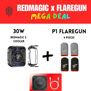 عرض RedMagic - مبرد الهاتف المحمول المغناطيسي RedMagic 5 + 4 أكمام أصابع FLAREGUN