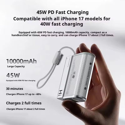 Nubia REDMADIC CCC PowerBank 45W Two-way Quick Charge 10000mAh High Capacity Digital Display Power Bank Built in Cable Charger
