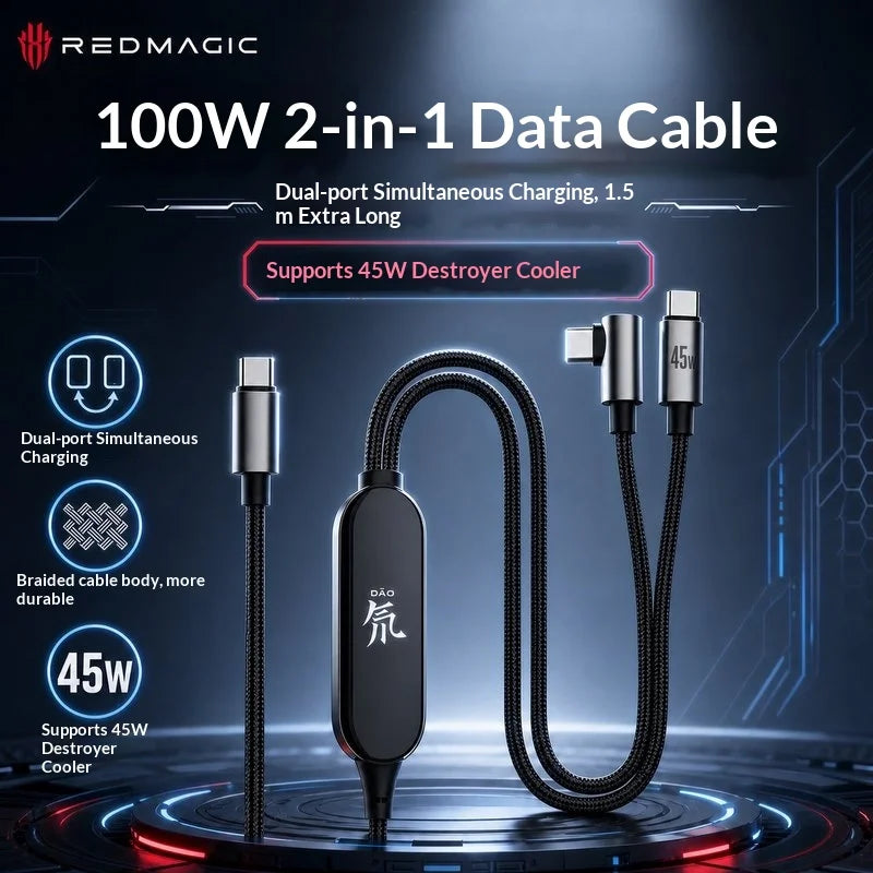 RedMagic DAO 100W 2-in-1 USB-C cable