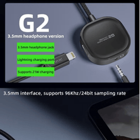 Piva G2 iPhone Dual Port Splitter 3.5mm Lightning Converter MFI Certified Chipset by Apple with Long Wire