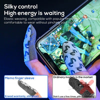 MEMO Ultra-Thin 0.3mm Gaming Finger Sleeves – High Sensitivity Silver Fiber, Sweat-Proof & Breathable, Anti-Slip for Smooth & Precise Touch Control – Includes Metal Storage Case – Compatible with iPhone, iPad, RedMagic, Samsung – Ideal for PUBG, COD & FPS