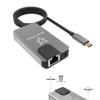 Sarafox 5-in-1 USB-C Gaming Docking Station & Hub Dongle with Gigabit Ethernet Adapter, Type-C to 3.5mm Audio, USB-A 3.1, 100W PD Fast Charging, Low-Latency Network for Gaming & Live Streaming – Compatible with RedMagic, iPad, iPhone 15/16/17 Series, Andr