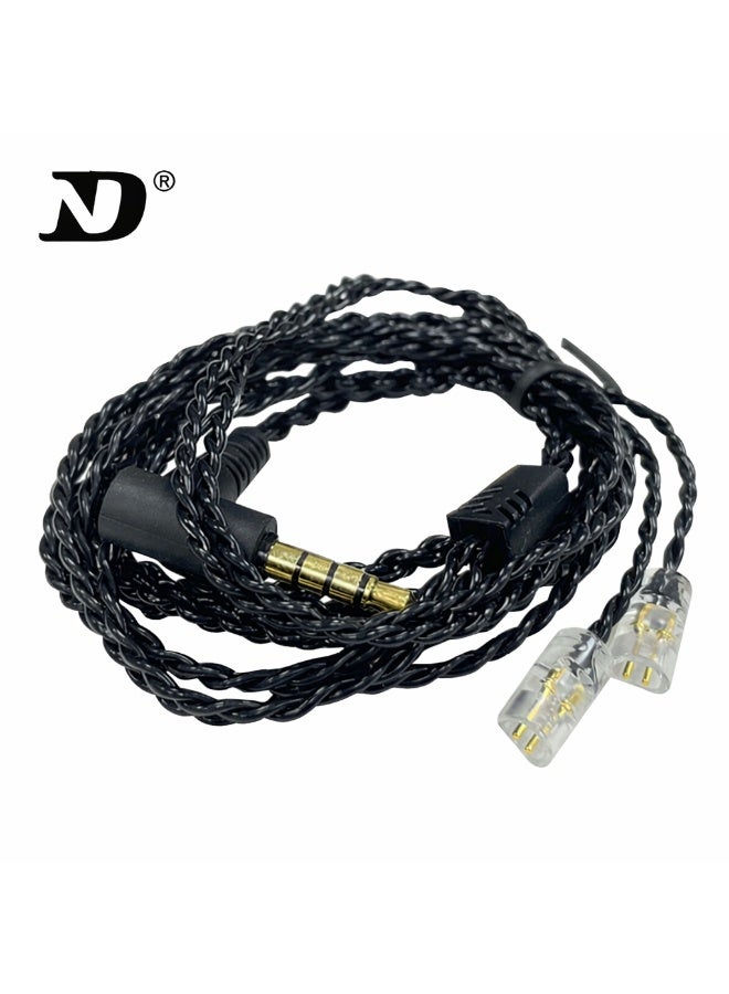 D 10-2 Hi-Fi Oxygen-Free Copper Audio Cable, 3.5mm Plug, 2-Pin Detachable Earphone Upgrade Cable for IEM Monitor Headphones, Compatible with KZ, CCA, TRN, QKZ, CVJ