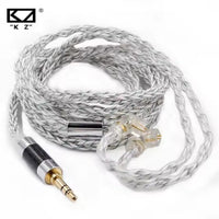 Z 784 Core Blue-Silver Mixed Silver-Plated Hi-Fi Audio Upgrade Cable, 3.5mm Plug, 2-Pin Connector, Low-Loss High-Purity Replacement Cable for KZ IEM Earphones