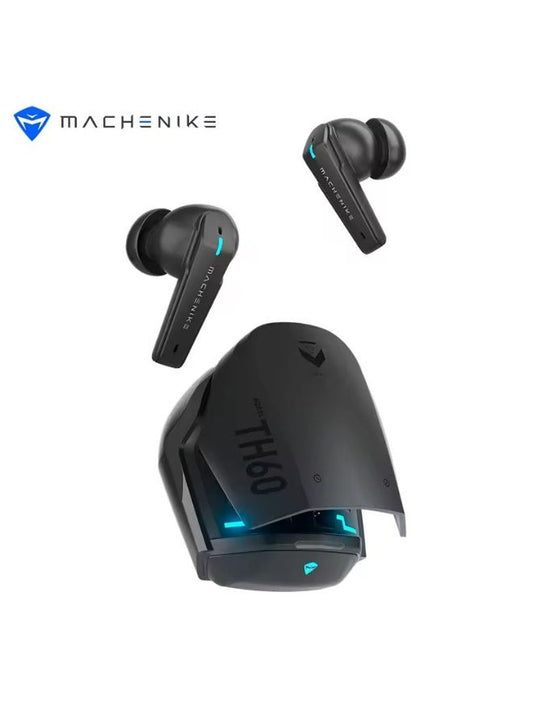 Machenike TH60 Gaming Earbuds TWS – Bluetooth 5.4, Ultra Low Latency Wireless Gaming AirPods, Dual Sound Modes (Gaming & Music), ENC Mic, IPX5 Water Resistant, Long Battery with Charging Case, USB-C Fast Charging – RedMagic, iPhone, iPad, Android, Samsung