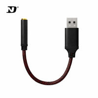 NDND N1 3.5mm to USB-A Audio Adapter Cable with Built-in DAC, Hi-Res 24-bit/96kHz Sound, Noise-Cancelling Audio Transmission, Ultra-Low Latency