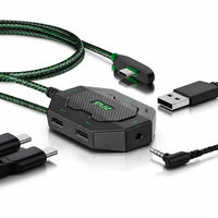 PIVA GS3 Pro 4-in-1 USB-C Audio and Charging Converter Adapter Dongle, Type-C Hub USB Hub, High Resolution, 60W Fast Charging for Gaming and Live Streaming, for RedMagic, iPad, iPhone 15/16/17 Series, Android (Elbow L Style)