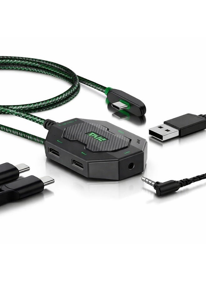 PIVA GS3 Pro 4-in-1 USB-C Audio and Charging Converter Adapter Dongle, Type-C Hub USB Hub, High Resolution, 60W Fast Charging for Gaming and Live Streaming, for RedMagic, iPad, iPhone 15/16/17 Series, Android (Elbow L Style)
