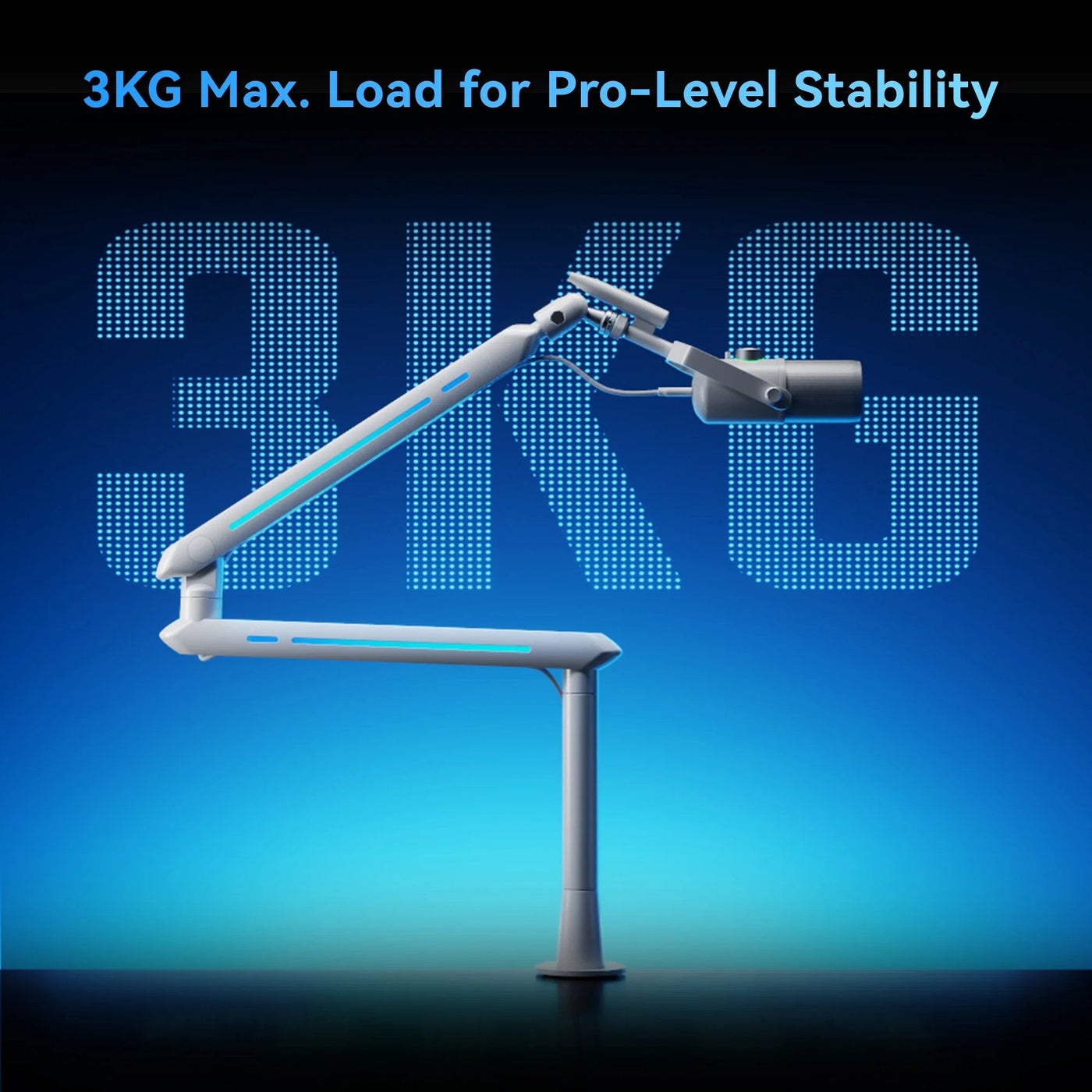 Humanex Humanex Light Pursuer RGB Gaming Microphone Boom Arm, Low Profile Desk M