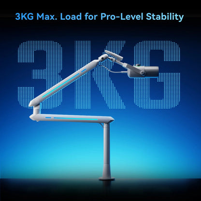 Humanex Humanex Light Pursuer RGB Gaming Microphone Boom Arm, Low Profile Desk M