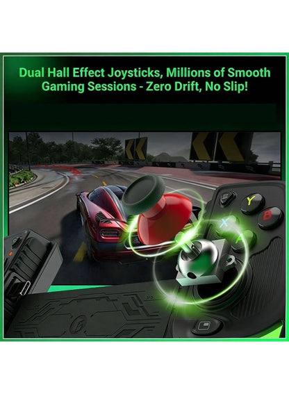 Mobile Game Controller GAMWING AB05, Type-C Telescopic Gaming Gamepad for iPhone, iPad, Android Phones & Tablets, Hall Effect Joysticks, RGB Lighting, Pass-Through Charging, Turbo Auto-Fire, Macro Buttons for PUBG Mobile, COD Mobile