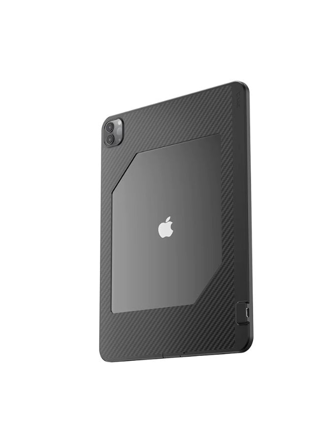 PIVA Gaming 2-in-1 iPad Protective Case with FPC Tail Plug, PD 100W Fast Charging, 10Gbps Data Transfer, 4K 60Hz Video Output, Carbon Fiber TPU Cover, Magnetic Cooler Compatible for ( iPad Pro 12.9-inch 2018->2022) ( M1/M2 )