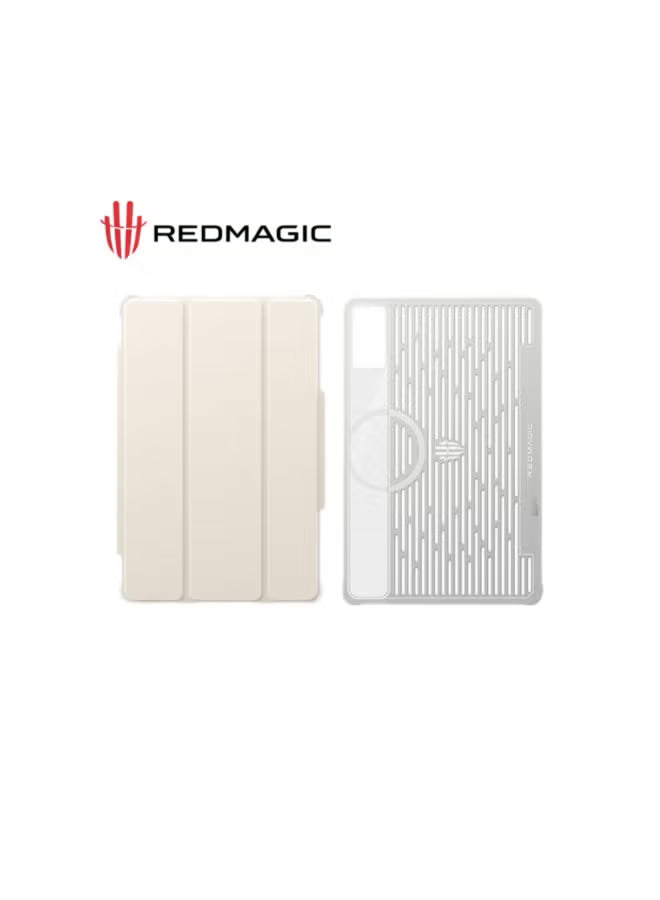 REDMAGIC Astra Tablet Magnetic Gaming Folio Case, Cover, Hollow Cooling Design, Strong Magnetic Stand, Auto Wake/Sleep, Full Protection - White
