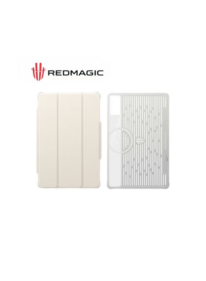 حافظة REDMAGIC Astra Tablet المغناطيسية للألعاب، غطاء، تصميم تبريد مجوف، حامل مغناطيسي قوي، إيقاظ/نوم تلقائي، حماية كاملة - أبيض