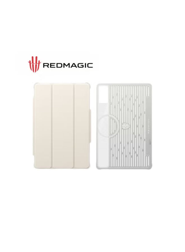 حافظة REDMAGIC Astra Tablet المغناطيسية للألعاب، غطاء، تصميم تبريد مجوف، حامل مغناطيسي قوي، إيقاظ/نوم تلقائي، حماية كاملة - أبيض