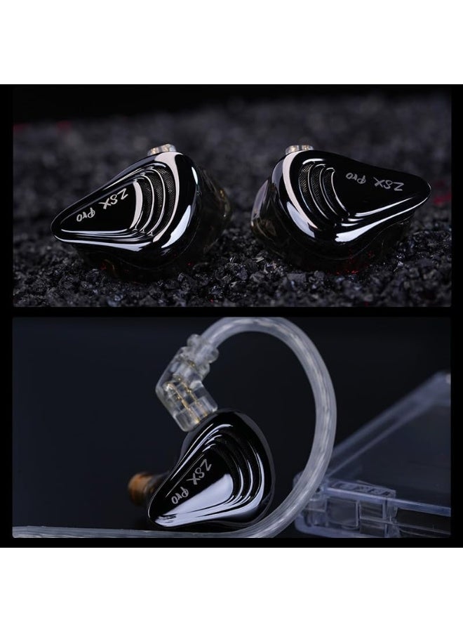 KZ ZSX Pro IEM 12-Driver Hybrid Earphones, 1DD+5BA per Side, Wired 3.5mm HiFi In