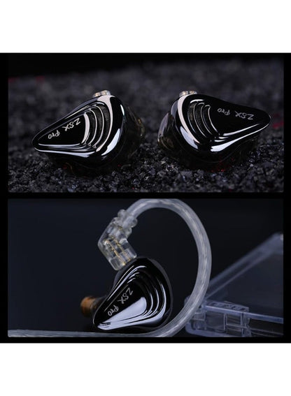 KZ ZSX Pro IEM 12-Driver Hybrid Earphones, 1DD+5BA per Side, Wired 3.5mm HiFi In