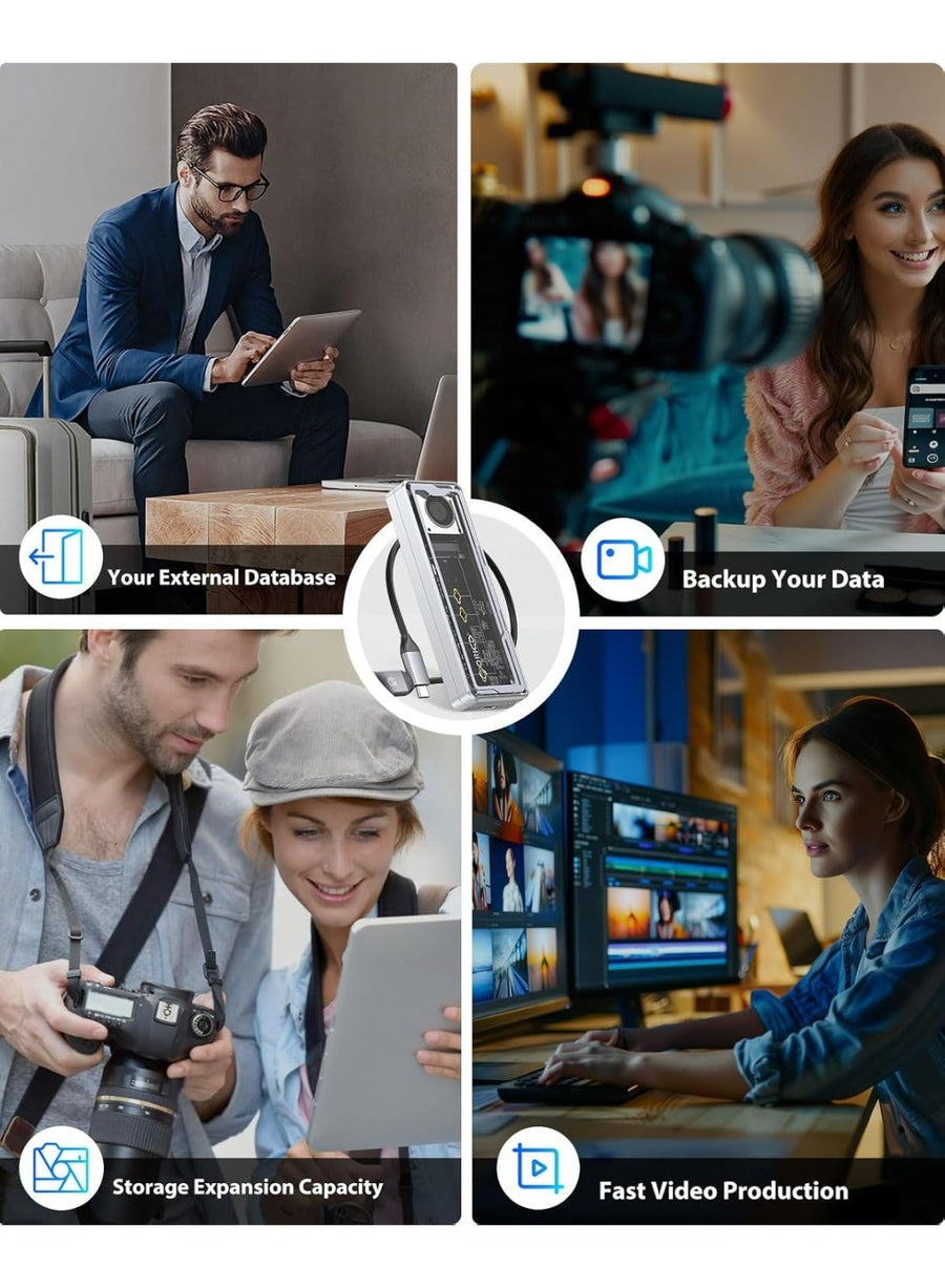 ORICO 40Gbps USB4 M.2 NVMe SSD Enclosure, Active Cooling Fan, Tool-Free Aluminum External SSD Case, Up to 3500MB/s, Supports 2230, 2242, 2260 and 2280 NVMe SSDs, Thunderbolt 4 Compatible, Thunderbolt 3 Compatible, Up to 8TB