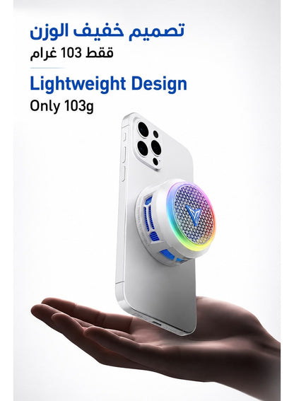 Phone Cooler Flydigi B9X Magnetic Phone / iPad Cooler, 30W (-45°C) RGB Magnetic Cooling Fan with App Control, Ultra-Quiet Portable Cooling Pad, Strong Magnetic Attachment for iPhone, Android, RedMagic & iPad – Built for Intense Gaming