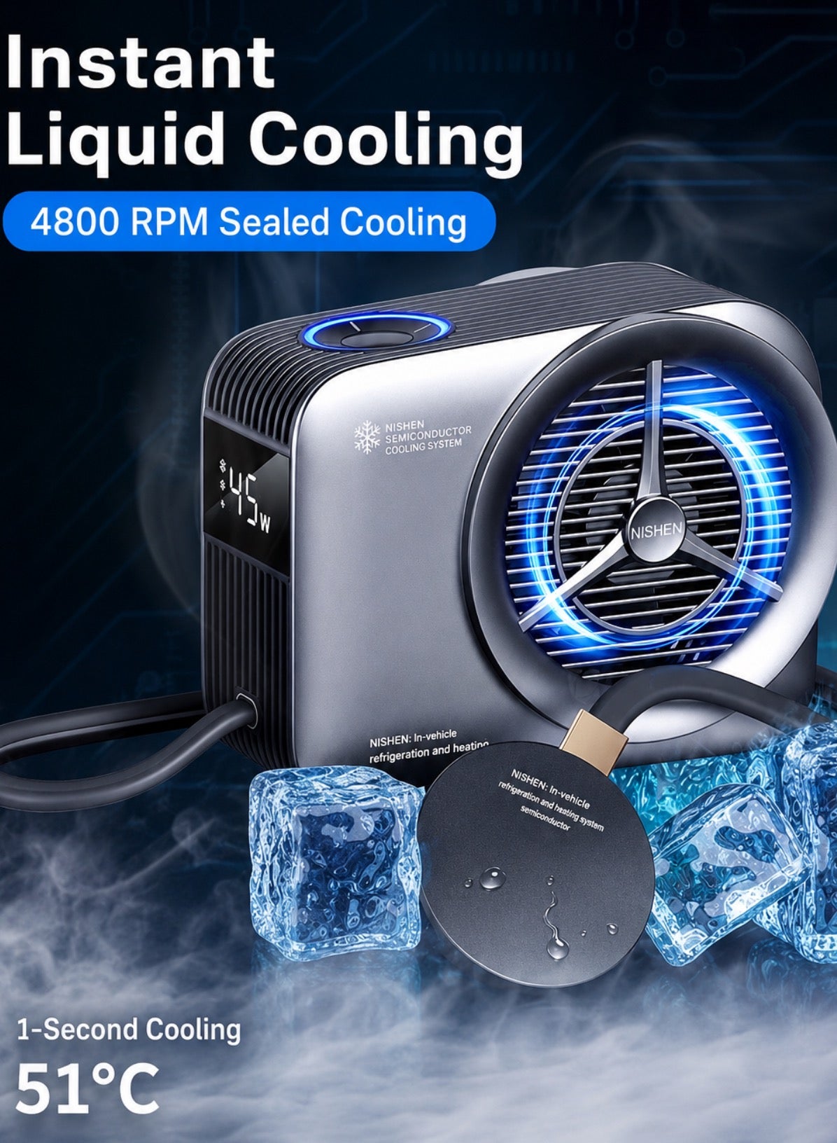 Ni-SHEN Nishen 48W Liquid Cooling Phone & Tablet Cooler – Upgraded Version - Adv