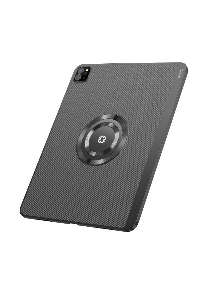 PIVA 2-in-1 Magnetic Gaming Protective Case, Carbon Fiber TPU Cover with Built-In Magnetic Ring and Thermal Conductive Plate, Shock-Resistant Protection, Compatible with Magnetic Coolers – for iPad Pro 11-inch 2024–2025 M4/M5