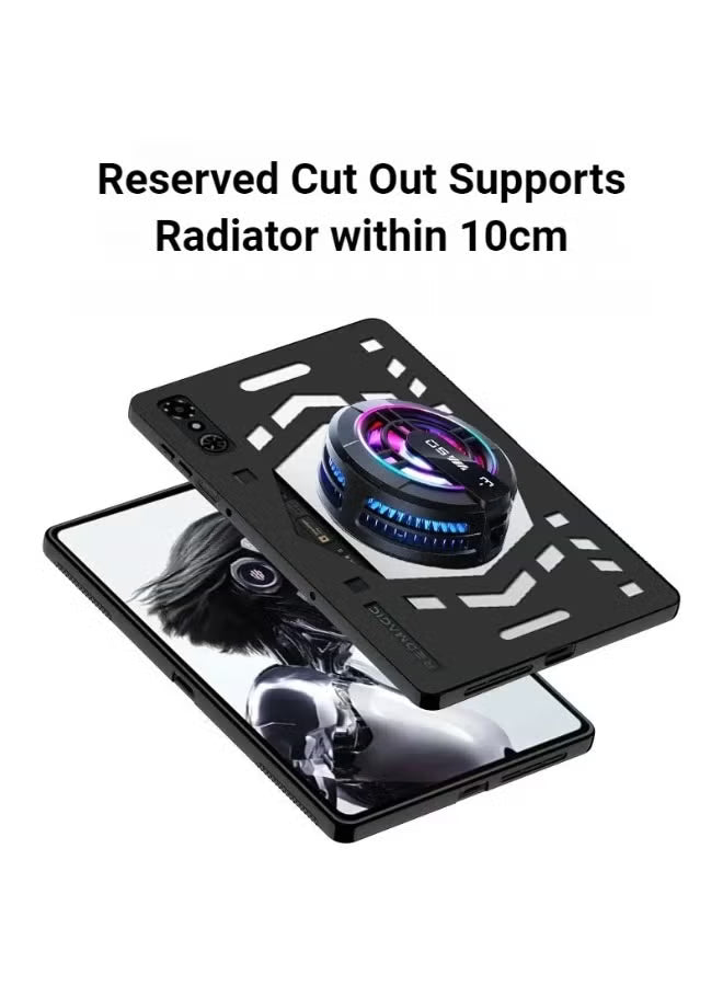 RedMagic Astra Cooling Protective Case and Cover by Baoru, Hollow Design for Heat Dissipation, Flexible TPU Material, Shock-Resistant, Anti Finger Print, Ultra-Thin and Lightweight for Gaming, RedMagic 3 Pro Tablet (Astra - black)