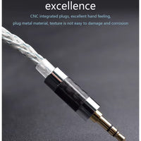 Z 784 Core Blue-Silver Mixed Silver-Plated Hi-Fi Audio Upgrade Cable, 3.5mm Plug, 2-Pin Connector, Low-Loss High-Purity Replacement Cable for KZ IEM Earphones