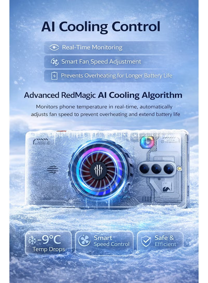 Phone Cooler RedMagic 4 Pro Magnetic Phone/Tablet Cooler –27W Ultra-Cooling Gaming Fan with Graphene Heatsink, Magnetic Mount – Cooling Fan For RedMagic Astra, Smartphones, Tablets, iPad & Steam Deck (Perfect for PUBG Mobile, COD & More)