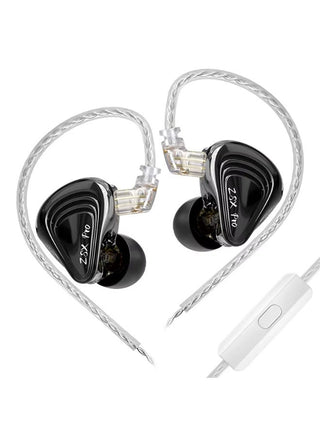 KZ ZSX Pro IEM 12-Driver Hybrid Earphones, 1DD+5BA per Side, Wired 3.5mm HiFi In-Ear Monitors with HD Microphone, Ultra-Linear Dynamic Driver, Balanced Armature Array, Precision Frequency Crossover, Wide Soundstage, Deep Bass, Metal Faceplate, Ergonomic R