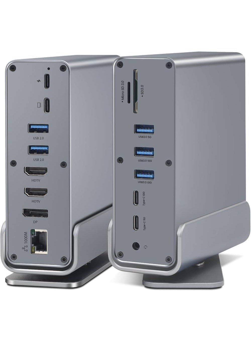 15-in-1 USB-C Docking Station, Triple 4K 60Hz Display Laptop Dock with Dual HDMI, DisplayPort 1.4 8K, 100W PD Fast Charging, 10Gbps USB-C & USB-A, Gigabit Ethernet, SD/TF Card Reader, 3.5mm Audio for MacBook, Windows Laptop & USB-C Devices