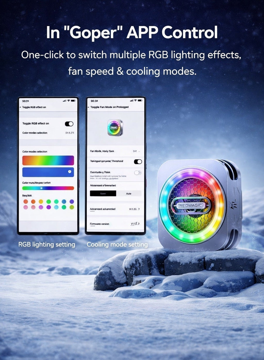 Phone Cooler RedMagic 6 Pro Magnetic Phone/Tablet Cooler – 30W Ultra-Cooling Gaming Fan with 35W Mini GaN Charger, Graphene Heatsink, Magnetic Mount & Clip – Powerful Cooling Fan for Smartphones, Tablets, iPad & Steam Deck (Perfect for PUBG Mobile